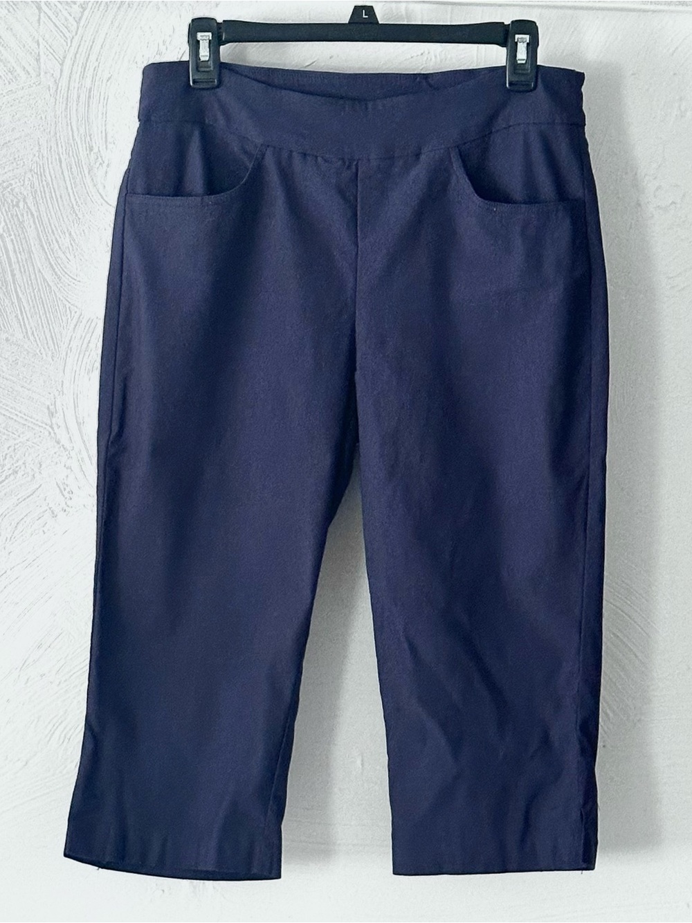 Tribal Pull-On Capri Pants With Slimming Panel NAVY Blue Women’s Size 10